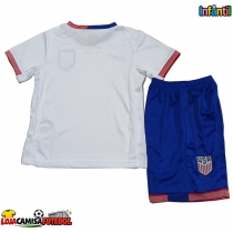 Camisa de Futebol Estados Unidos Equipamento Principal Infantil Copa America 2024 Manga Curta (+ Calças curtas)